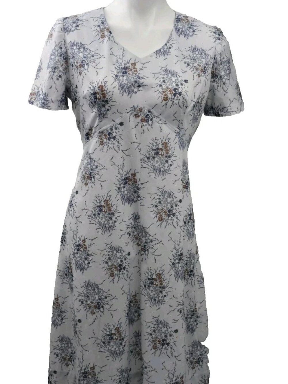 Vintage 1970s Handmade Floral Dress | Lightweight Polyester | Zip-Up | Boho